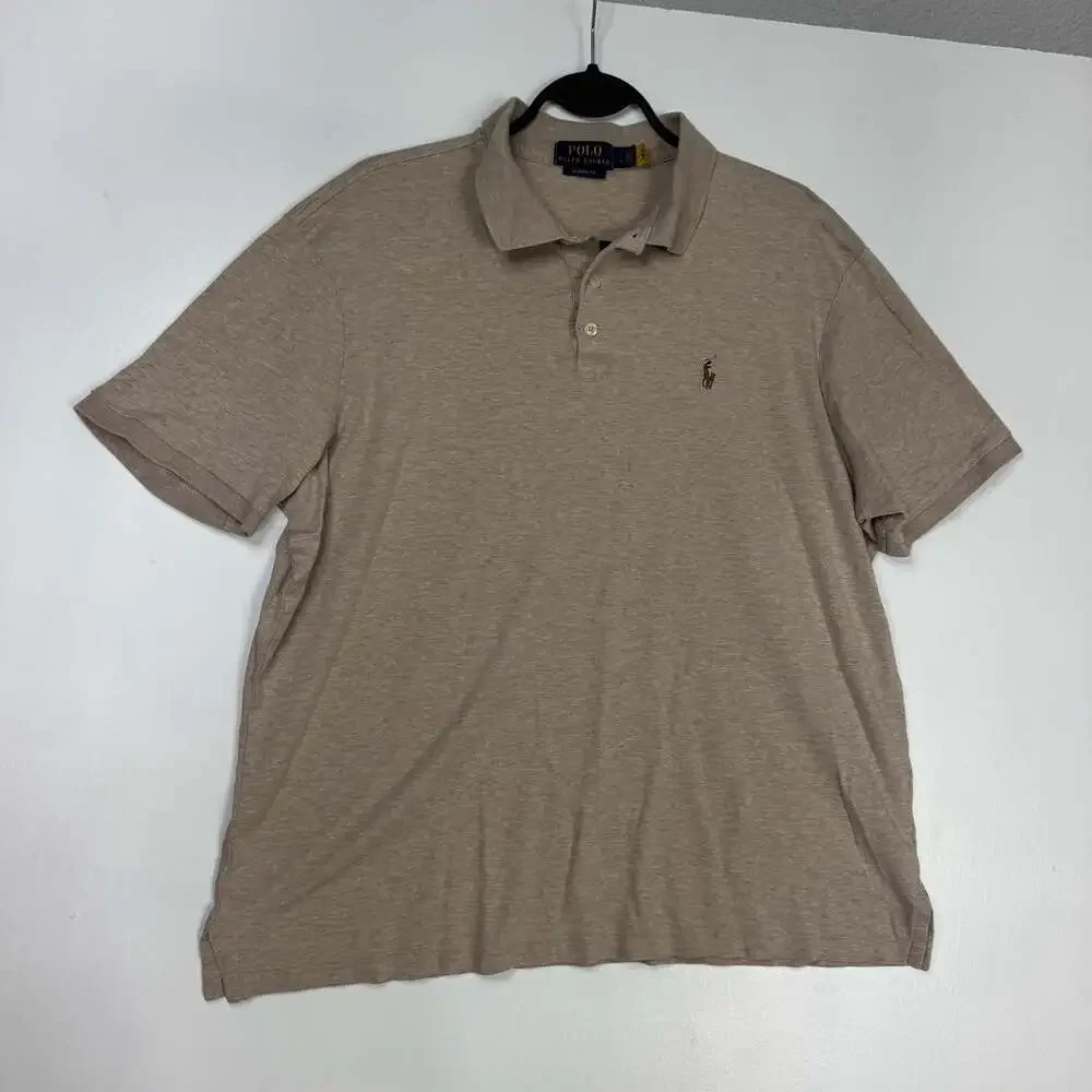 Polo Ralph Lauren Classic Fit Tan Short Sleeve Polo Shirt Men's Large